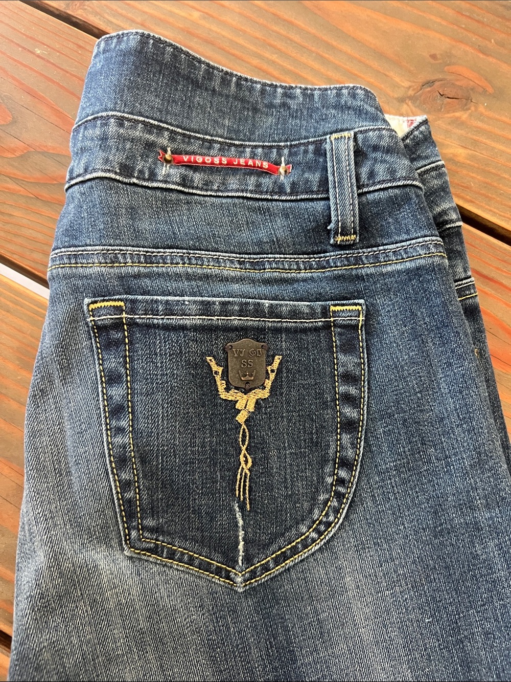 Vigoss Blue Boot Cut Jeans with Embroidered Back Pocket